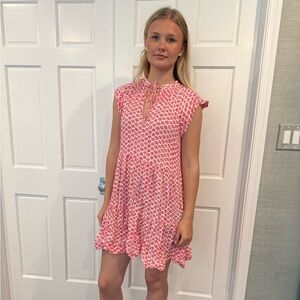 Zadig & Voltaire Rito Eyes Minidress.  NWT.  Pink and cream.  Size Medium.